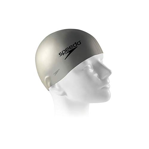 Touca de Natação, Speedo, Flat Cap Prata- Cinza Prata