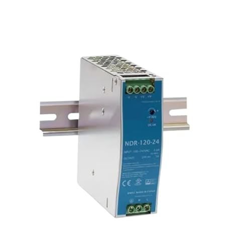 FDAVDNMG 1pcs NDR-120 Series NDR-120-12 NDR-120-24 NDR-120-48 DIN Rail Switching Power Supply Industrial Power Supply 12V 24V 48V(NDR-120-24)
