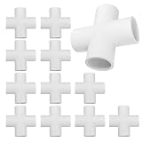 WESUA 4 Way 3/4 SCH40 Flush Cross PVC Fitting Pipe Connector (12 Pack)