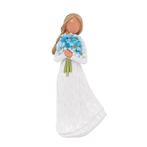 Figurines d'ange gardien, cadeaux d'ange pour femme/maman cadeau de la part d'une fille, sculpture d'ange myosotis cadeau décoratif pour montrer l'amour, l'amitié, les condoléances ou la bénédiction