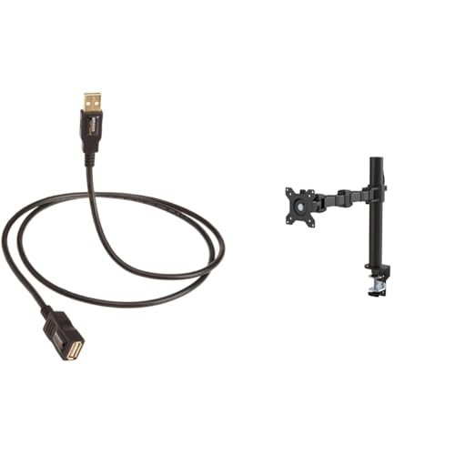 Image of amazon basics USB 2.0 - A-Male to A-Female Extension Cable for Personal Computer, Printer (Black, 9.
