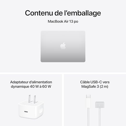 Apple 2026 MacBook Air 13-inch Laptop with M5 chip (10-core CPU and 10-core GPU, 24GB Unified Memory, 1TB SSD Storage) - Silver - French Keyboard by Apple - Used condition - Image 6