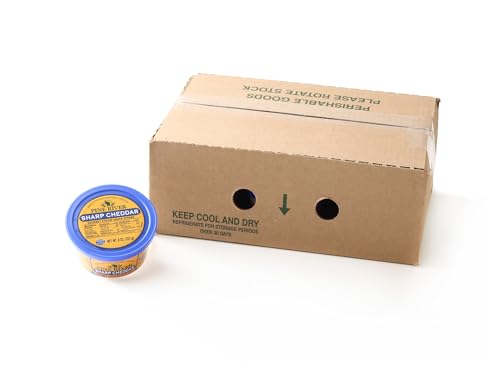 Pine River Cheese Spreads 12-Pack | Sharp Cheddar | (12) 8 oz Tubs | SHELF-STABLE | Tangy, Sharp & Creamy Authentic Wisconsin Pub Cheese Spread (Full Case) - Thumbnail 2