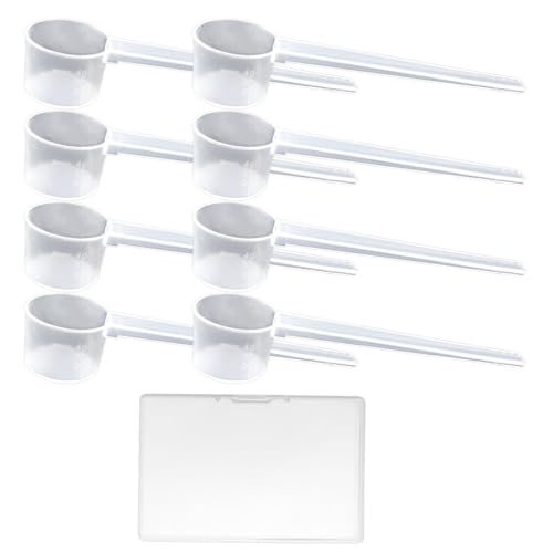 8 Pezzi Cucchiai Dosatori Trasparente in Plastica, misurino grammi, Cucchiaio Dosatore 5 g Grammi Misurino Misuratore di Proteine ​​del Caffè in Polvere cucchiaio dosatore per cottura, caffè