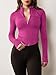 GYM RAINBOW Women's Zip Up Workout Jacket Lightweight Slim Fit Athletic Jacket Cropped Running Gym Tops with Thumb Holes(#1 Hot Pink,Small)