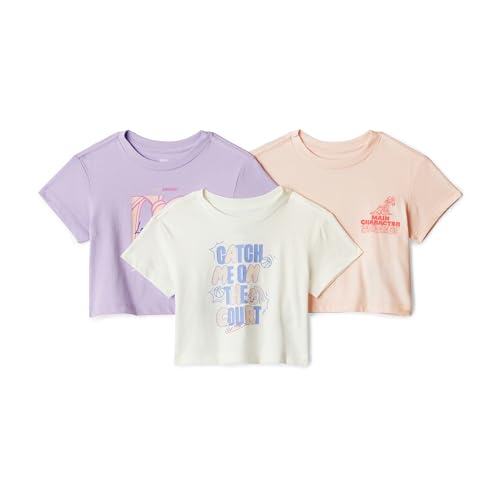 Image of Amazon Essentials Girls and Toddlers' Girls and Toddlers 3-Pack Short Sleeve T-Shirts