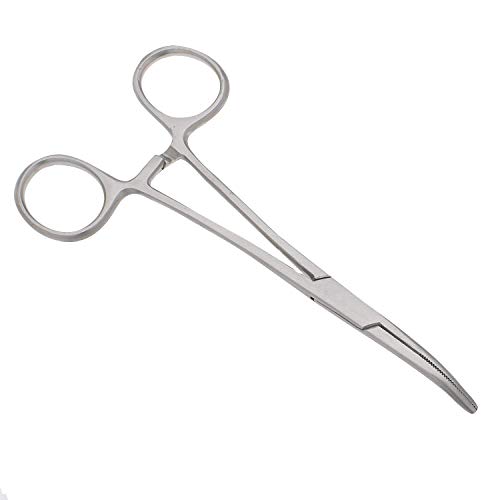 Image of SURGICAL ONLINE 2-Piece Curved & Straight 7 inch Hemostat Set - Stainless Steel Locking Tweezer Clamps - Ideal Hemostats for Nurses, Fishing Forceps, Crafts and Hobby