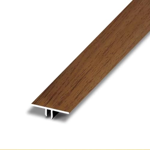 CTRSM T-Form-Bodenübergangsstreifen, Schwellennaht-Abdeckleiste aus Aluminium, Laminat-Bodenleiste aus Metall, Fugenabdeckungsleiste(Teak,L 90 x W 4CM(36 x 1 3/5))