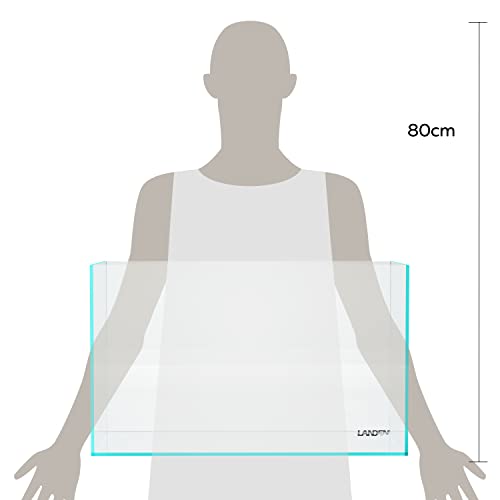 Image of LANDEN 60P 16 Gallon Rimless Low Iron Aquarium Tank, 23.6 inch W x 11.8 inch D x 14.2 inch H (60cm x 30cm x 36cm) 6mm Thickness with Nano Foam Leveling Mat