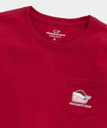 Image of Vineyard Vines Girls' Glitter Hat Santa Whale Long-Sleeve Pocket Tee