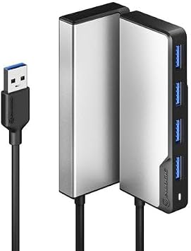 ALOGIC Fusion Swift 4-in-1 USB-A Hub with 4X USB-A USB 3.0 Ports, Space Grey, USB Expansion Hub for Laptops, Desktops, Keyboards, Mouse & Storage Devices