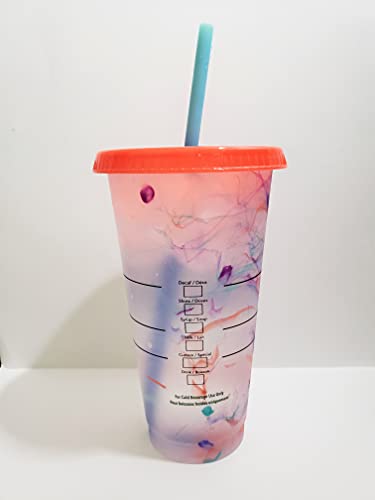 Starbucks Summer 2021 Swirl Color Changing Reusable 24oz. Cold Cup (1)