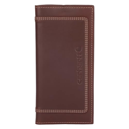 Carhartt Men's Rugged Leather Triple Stitch Wallet, Brown (Rodeo), One Size
