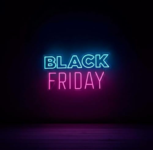 Letrero de neon led Black Friday con colores personalizados de empresa Cartel luminoso semana compras en tiendas BlackFriday – Cartel neón ofertas tiendas escaparate para llamar atención clientes