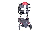 EasyLife Remote Folding Mobility Scooter - 12 Month Warranty - Ultra-Lightweight & Dual Lithium Batteries, Unparalleled Mileage (Red)