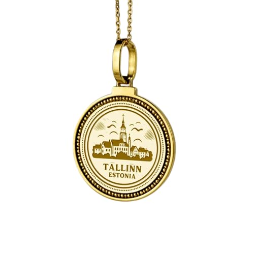 Collier Ayin en argent fin plaqué or, un pendentif rond de 28 mm LKBEADS fait main de prestige
