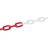 Uso interior y exterior Fixman 615292 Cadena de plástico, Blanco y Rojo, 6 mm x 5 m