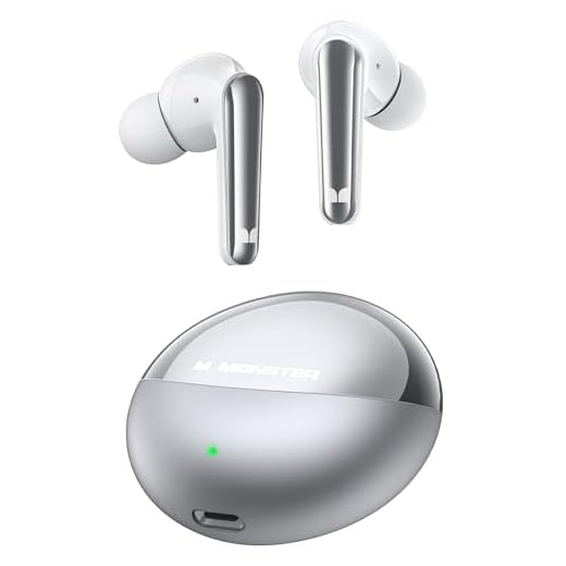 Monster N-Lite 203 AirLinks Wireless Earbuds, Bluetooth 5.3 Headphones HiFi Stereo, Wireless Earphones with HD Clear Call, 30H Playback, Touch Control, Type-C Charging, IPX6 Waterproof in-Ear Earbuds