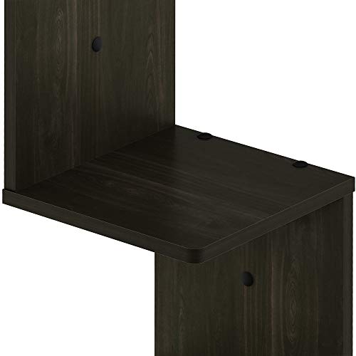 Furinno Rossi 5-Tier Corner Square Floating Shelves for Wall, Espresso | S-shape Wall Shelf, Easy Assembly, Radial Floating Book Shelf, for Bathroom, Bedroom, Living Room - image 7