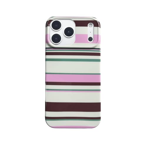 Coque iPhone 17 Pro Max rose marron verte esthétique Y2K rétro minimaliste