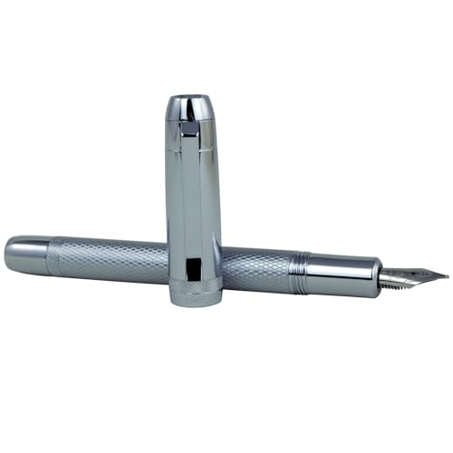 Caneta-tinteiro Jinhao 92, prata, metal sólido, ponta fina com conversor de tinta, caneta de caligra