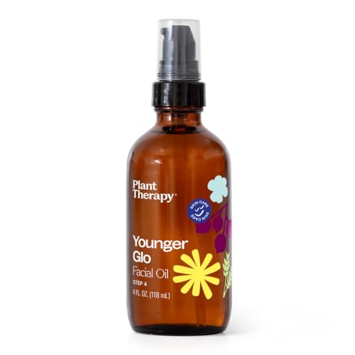 Plant Therapy Younger Glo Facial Oil 4 oz, Moisturizing Facial Oil for Dry Skin, Fine Lines, and Anti Aging
