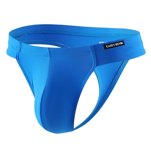 Casey Kevin Men's Ice Silk Thongs Underwear Bulge Pouch G-Strings Brief Underwear for Men T-Back Bikini