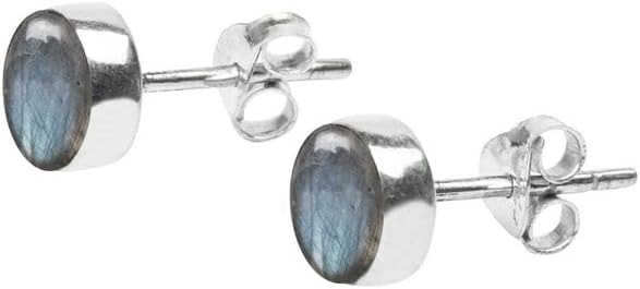 Gemstone Stud Post Earrings, 925 Sterling Silver Gemstone Earring 6 MM Round Girl Women Gift - Image 4