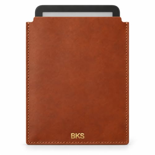 Monogrammed Leather E-Reader Sleeve