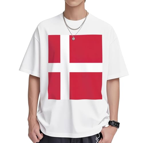T-shirt drapeau danois en coton haut de gamme coupe ample confortable pour femme exigeante