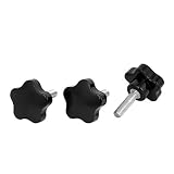 Aexit  40 mm M8 x Staubsauger-, Staubkollektoren- & Entstauber-Zubehör 30 mm Außengewinde Star Kopf Schraube auf aufspannung Regler – Schwarz/Silber Düsen Ton (3-teilig)