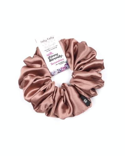 Image of Satin Scrunchies Hair Bands for Women | No-Damage Elastic Hair Ties for Ponytails & Buns | Fluffy & Stylish Rubber Bands | Extra Large Size | Pack of 5