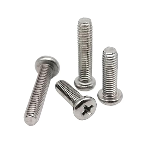 M1 /1.2 /1.4/ 1.6/ 2/ 2.5/ 3 /3.5/4/ 5/ 6/ 8 304ステンレス鋼クロスラウンドパンヘッドスクリューボルト(4mm,M4 10pcs)