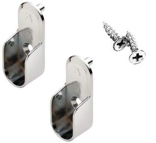 End Support for Oval Closet Rod - 5mm pins - Chrome