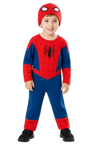 RUBIE'S Marvel Officiel - Déguisement Enfant Classique Spider-Man - 2/3 ans - Déguisement avec combinaison + bonnet Pour Carnaval,