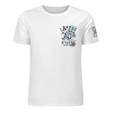 Camiseta de manga corta con estampado de tigre para hombre, cuello redondo, camiseta de verano con estampado en el pecho y los puños, Estilo blanco, XXL