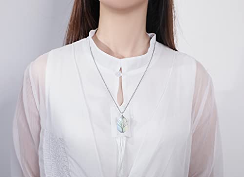 Maibaota Opal Healing Crystal Stone Necklace Tree Life Wire Wrapped Teardrop Crystals Pendant Necklaces Natural Reiki Quartz Gemstone Jewelry For Women Girls #TOP4