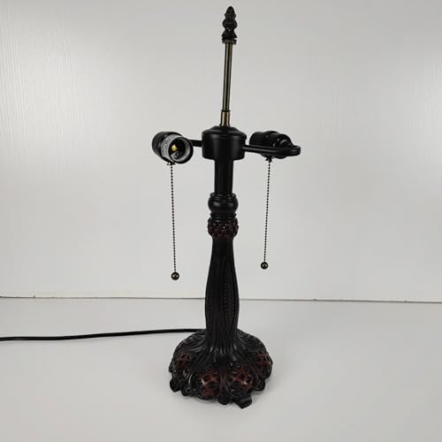 Lampe de table Tiffany artisanale en vitrail rose et orchidée 30cm