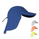 iQ-UV Erwachsene cap+Neck Kappe Nackenschutz, Blau recycelt, 55-61cm