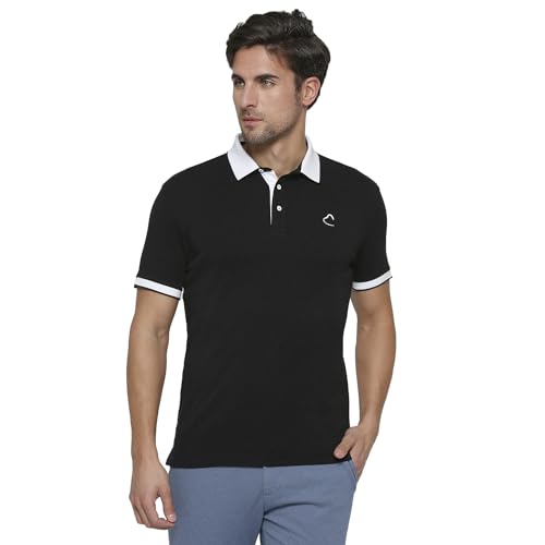 Image of Being Human Black Regular Fit Men's Polo T-Shirt Clothing