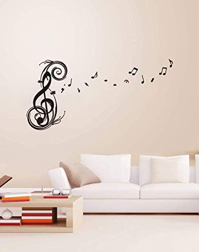 Music Wall Decals Large Clef Music Note-Vinyl Wall Art Decal Sticker Art, Removable Home and Studio Decor Second Generation (Black) image 5