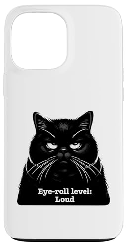 Annoyed Cat Eye-Roll Level ����ȃ��[�����O�A�C�Y �J���C�C�L���b�g �X�}�z�P�[�X iPhone 13 Pro Max �p