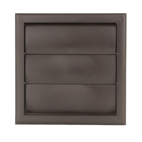 Vents 150mm Brown External Wall Vent Cover – 185 x 185mm Diameter Gravity Flap Grille for Extractor Fans & Ventilation Ducting