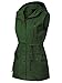 MixMatchy Women's Hooded Adjustable Drawstring Utility Pocket Anorak Safari Jacket Vest Army Green L