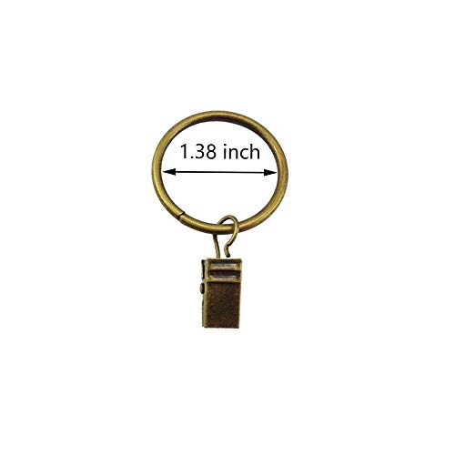 KANSPHY 28 Pack Drapery Curtain Clip Rings,Curtain Rod Eyelet Clip Ring-Antique Brass