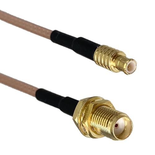 RG316 SMA RPSMA - MCX MMCX �I�X�v���O ���X�W���b�N �X�g���[�g ���p R*/F �W�����p�[ �s�O�e�[�� �P�[�u�� 4�C���`�`10�t�B�[�g(SMA F to MCX M,15CM)