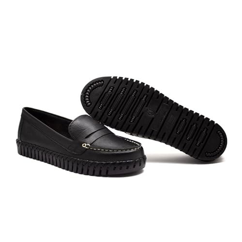 Sapato Mocassim de Couro Feminino Bottero Flexível Moda 354122 (Preto, BR, Adulto, Numérico, 39)
