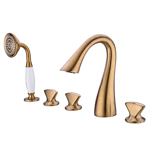 Robinet de baignoire anti-calcaire or brossé pour rénovation facile - 2