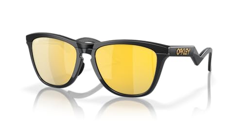 Oakley OO9289 Frogskins   Gafas de sol redondas híbridas, Negro mate/polarizado Prizm 24k, 55 mm