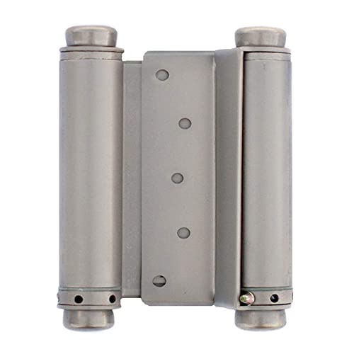Cafe Door 5" Spring Hinge In Satin Nickel Finish, Double Acting Barrel Spring Hinge With Tension Adjustment For Saloon Western Bar Pub Swinging Cafe Doors (1, Satin Nickel) #TOP14